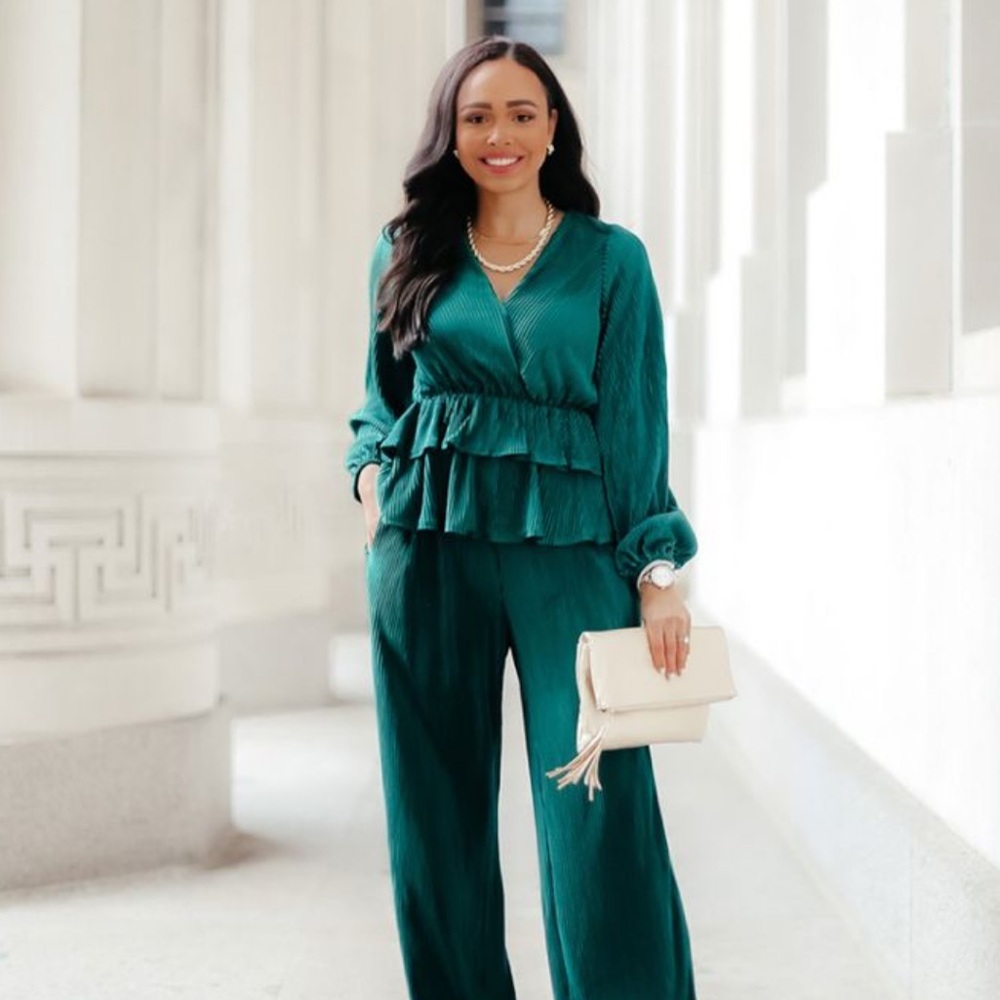 VICI Plisse Peplum Top